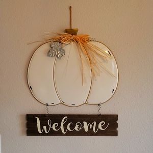 Kirkland's White Metal Pumpkin 🎃 Wall decor